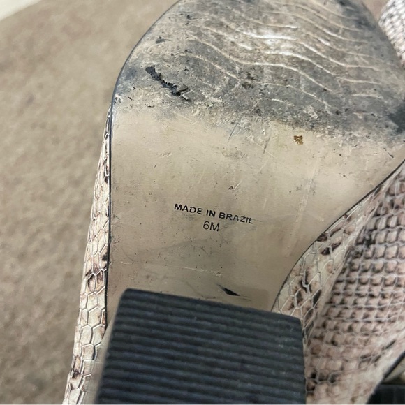 Able Handmade Leather Snakeskin Rojas Stacked Heel Mules - Picture 6 of 9